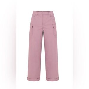 [NWOT] $148 ALEEZA PARIS Urban Wide leg Cargo Pants in Dusty Rose. Size Small